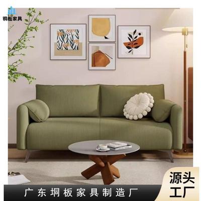现代沙发轻奢小户型出租房客厅沙发布艺沙发复古网红科技布灯芯绒