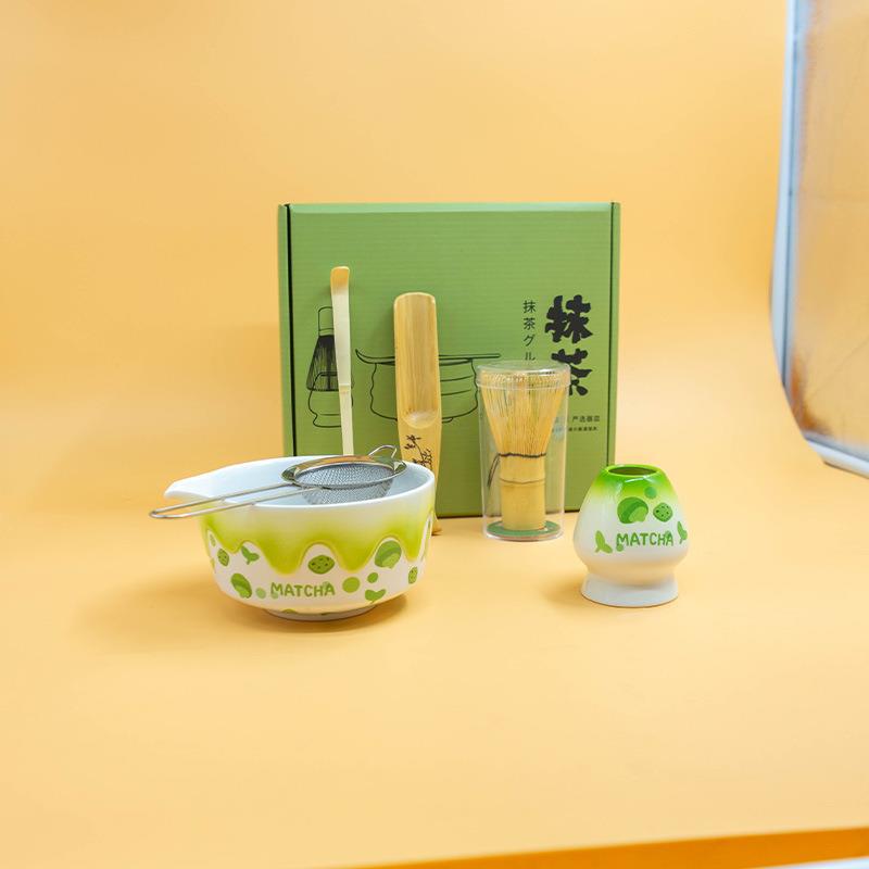 陶瓷抹茶碗全套工具套装日式抹茶套装高颜值抹茶碗7件套