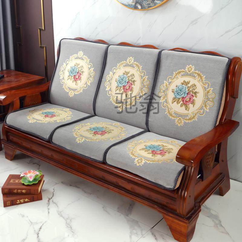 hot海绵连体可拆洗老式单人三件套木沙发坐垫春秋椅沙发垫冬季含