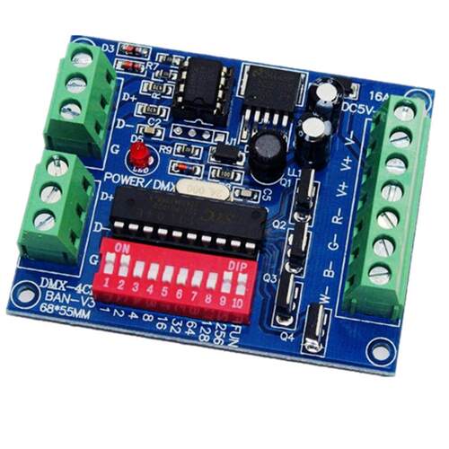 LEDDMX512恒压板共阳WS-DMX-4CH-BAN-V3DC5V-24V控制器