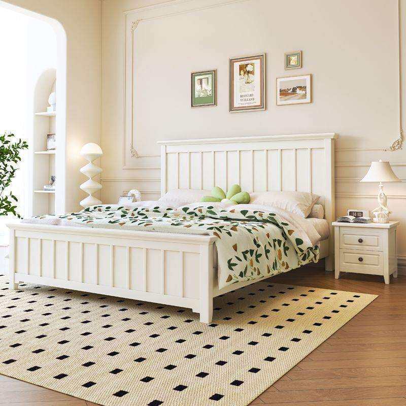 法式实木床家用卧室简约现代双人大床白色小户型单人床可储物婚床