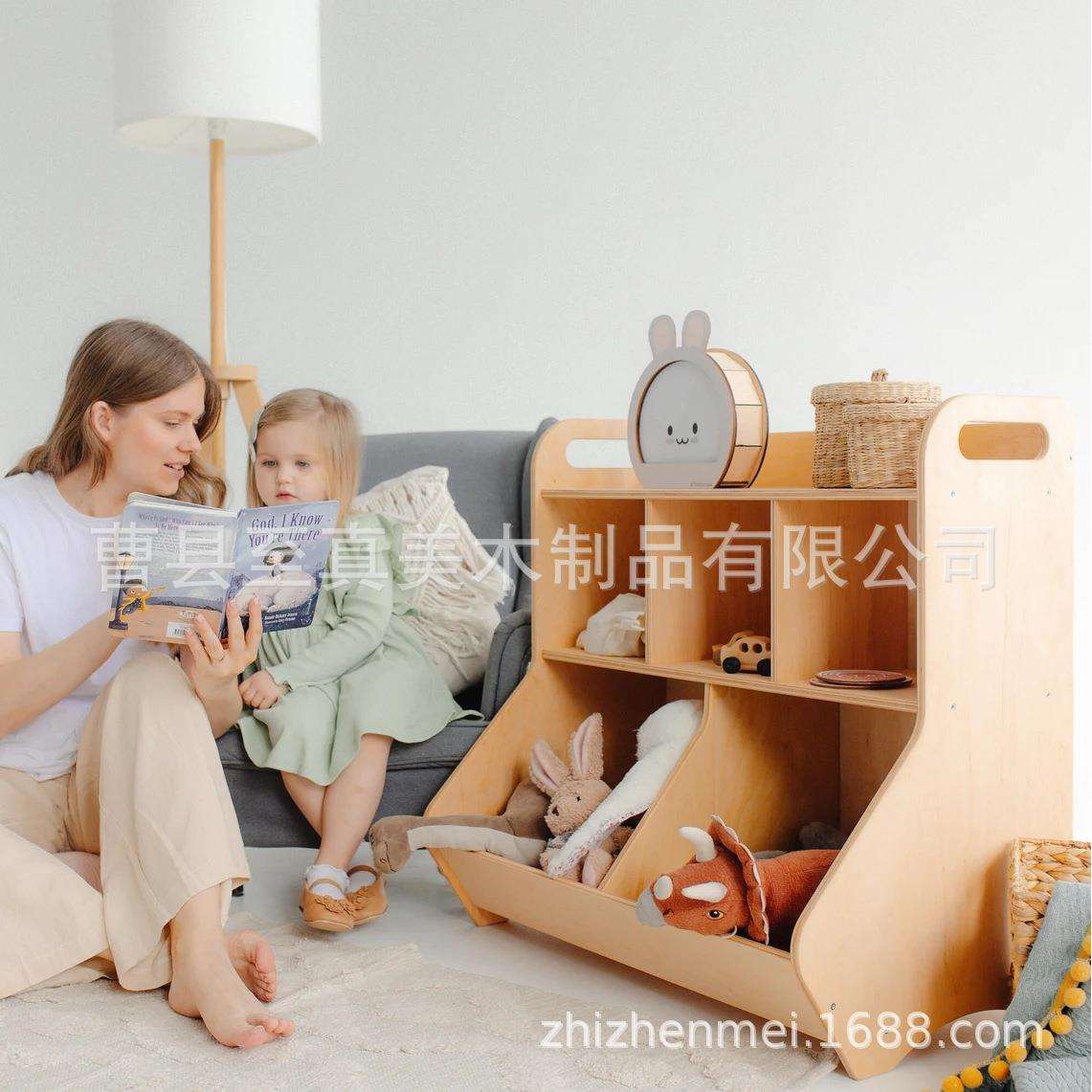 木制玩具箱儿童玩具收纳柜家用客厅毛绒玩具储物盒木质储物柜