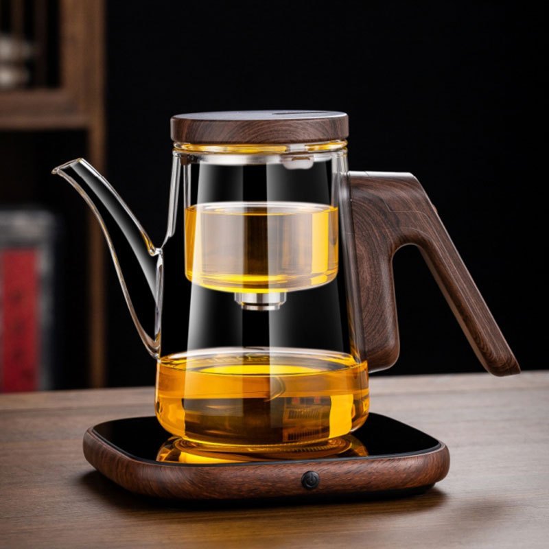 磁吸玻璃飘逸杯茶水分离耐热