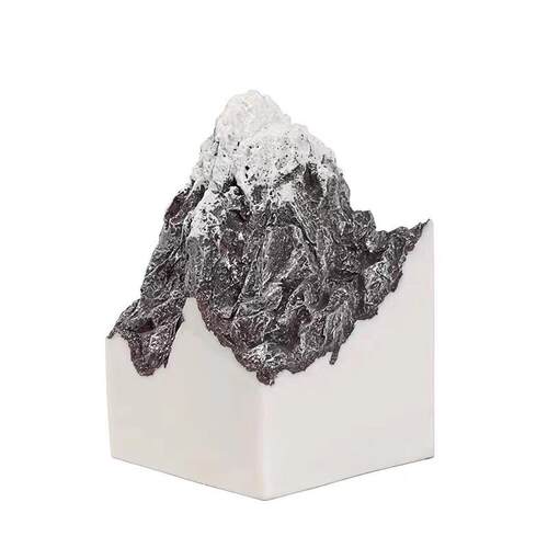 纯白色假山摆件树脂工艺品山峰室内景观新中式家居饰品摆件