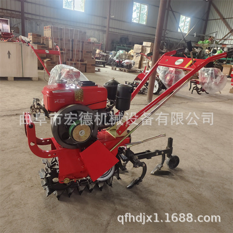 小型柴油链轨扣独轮翻土犁地机