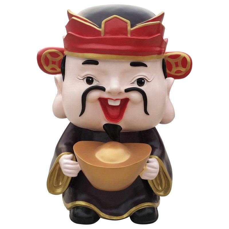 玻璃钢卡通人物雕塑摆件大型户外彩绘春节迎宾公仔财神寺庙摆件,商业/办公家具,雕塑,淘宝优惠券,粉丝福利购,淘宝优惠卷