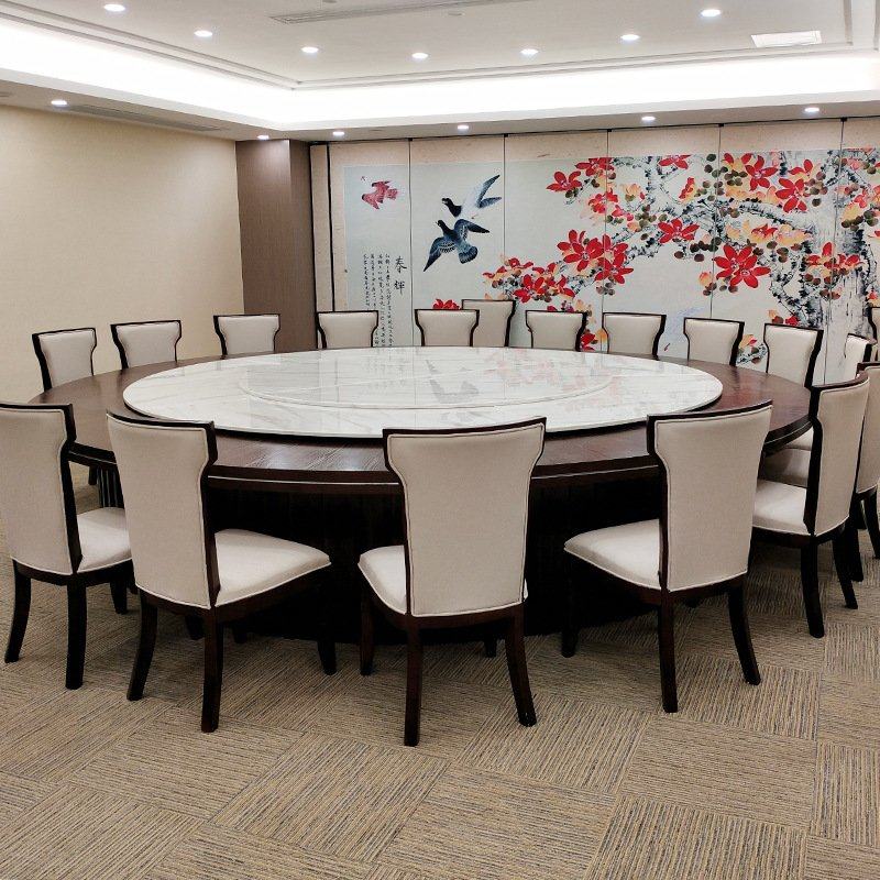 宸睿大理石转盘圆桌 酒店饭店宴会厅餐桌别墅家用大户型火锅桌,住宅家具,大理石餐桌,淘宝优惠券,粉丝福利购,淘宝优惠卷