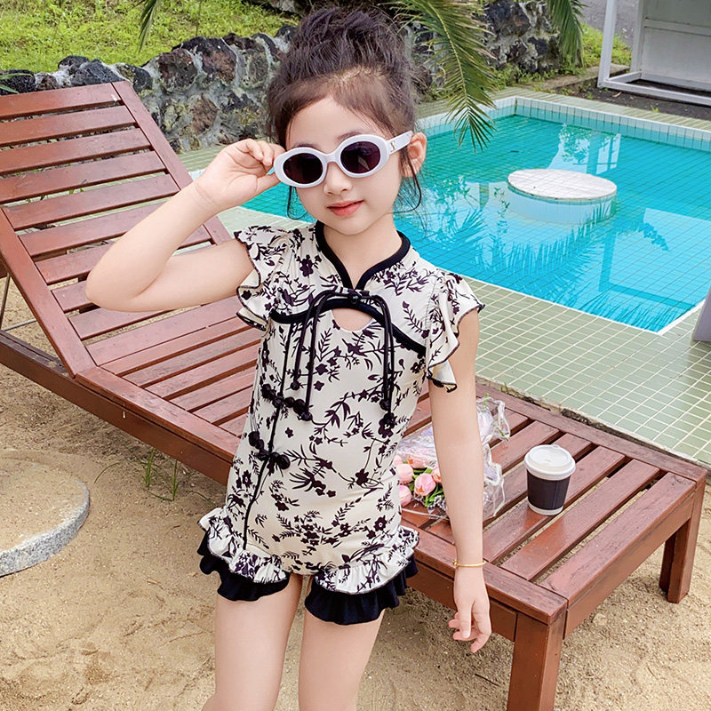 儿童连体泳衣女童女孩游泳衣2025新款中小童洋气女宝宝专业泳装夏