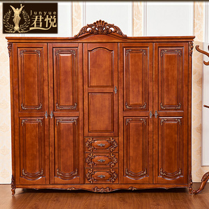 欧式衣柜 美式实木雕花卧室衣橱双门三门四门5门大衣柜