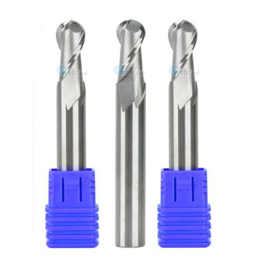 50度KLOT整体合金钨钢铝用球头铣刀R0.5 R0.75 R1 R1.5 R2 R2.5