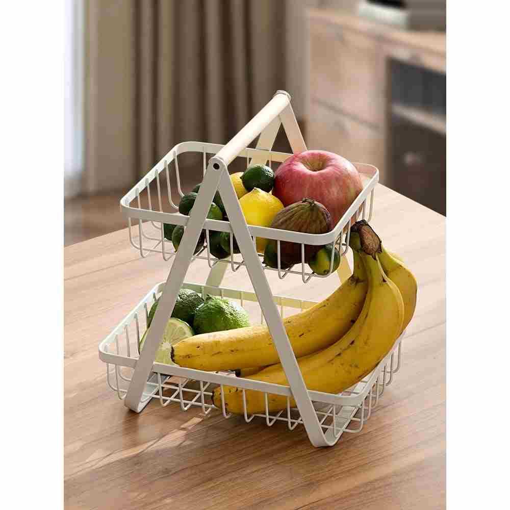 客厅茶几水果盘零食摆放收纳架家用餐桌铁艺置物架创意多层水果篮