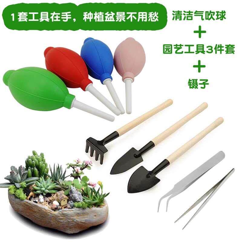 种花小工具家庭园艺小铁铲铁锹小铁耙三件套装栽养多肉花铲松土ES