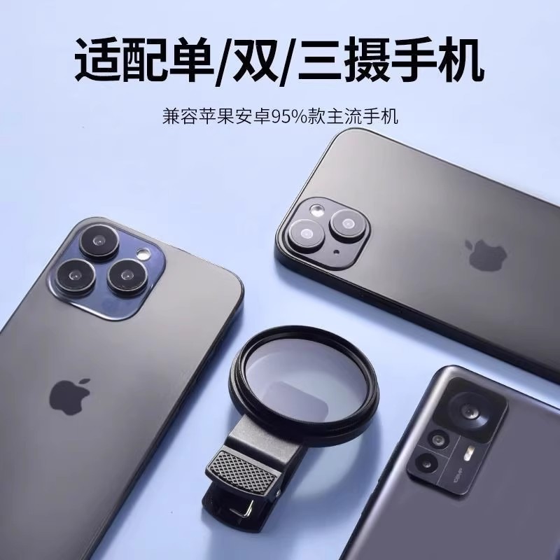 52mm摄影偏振镜镜头滤镜带夹子CPL偏光镜消除反光高清器p46