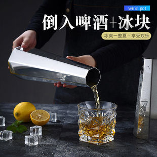 不锈钢八角分酒壶醒酒器创意醒酒壶酒吧ktv分酒器分酒壶酒具扎壶