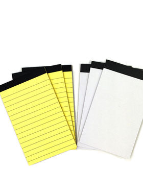 跨境热卖3X5 inch空白便签本可撕拍纸本A7小记事本子黄色横线30张