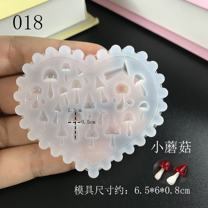 立体微缩小蘑菇森系美甲模具浮雕硅胶模具3D水晶滴胶UV胶黏土模