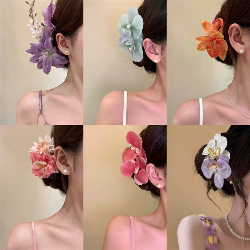 古风甜美花朵侧边刘海发夹春有约高级感碎发盘发器女头饰
