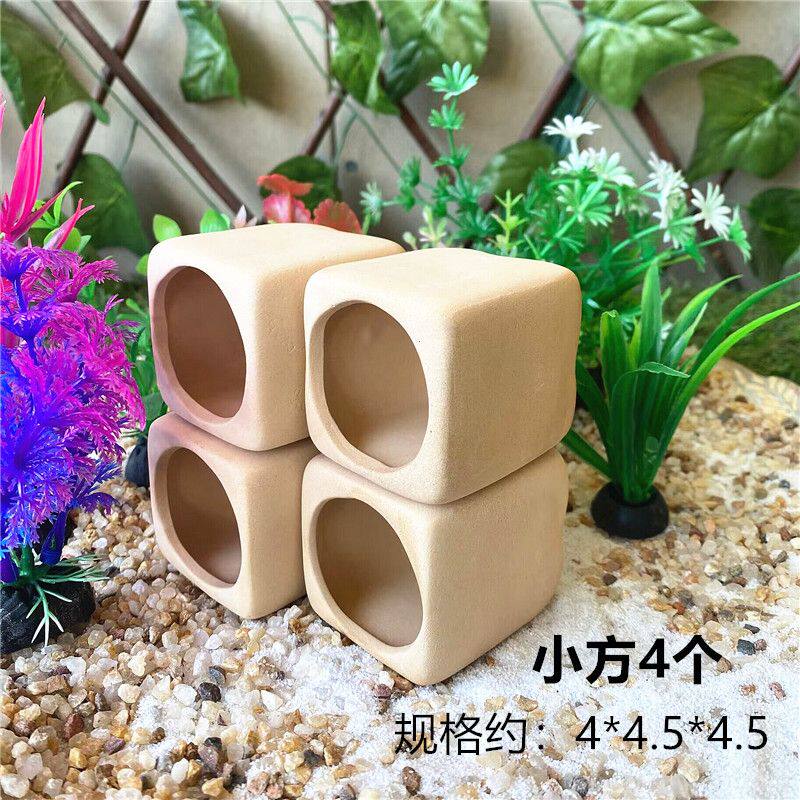 陶瓷蘑菇屋陶罐躲避洞鱼缸造景套餐创意摆件虾窝虾罐躲避屋