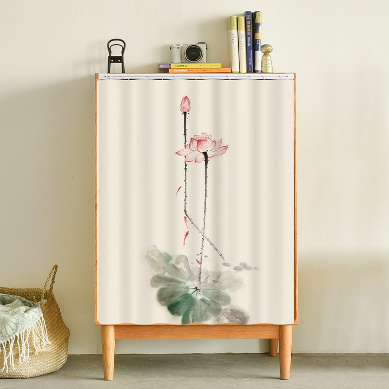 新中式柜子遮挡帘杂物防尘