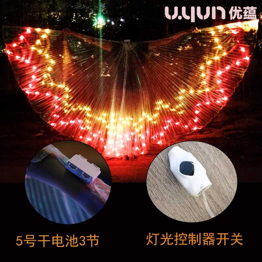 LED发光翅膀火焰款披风