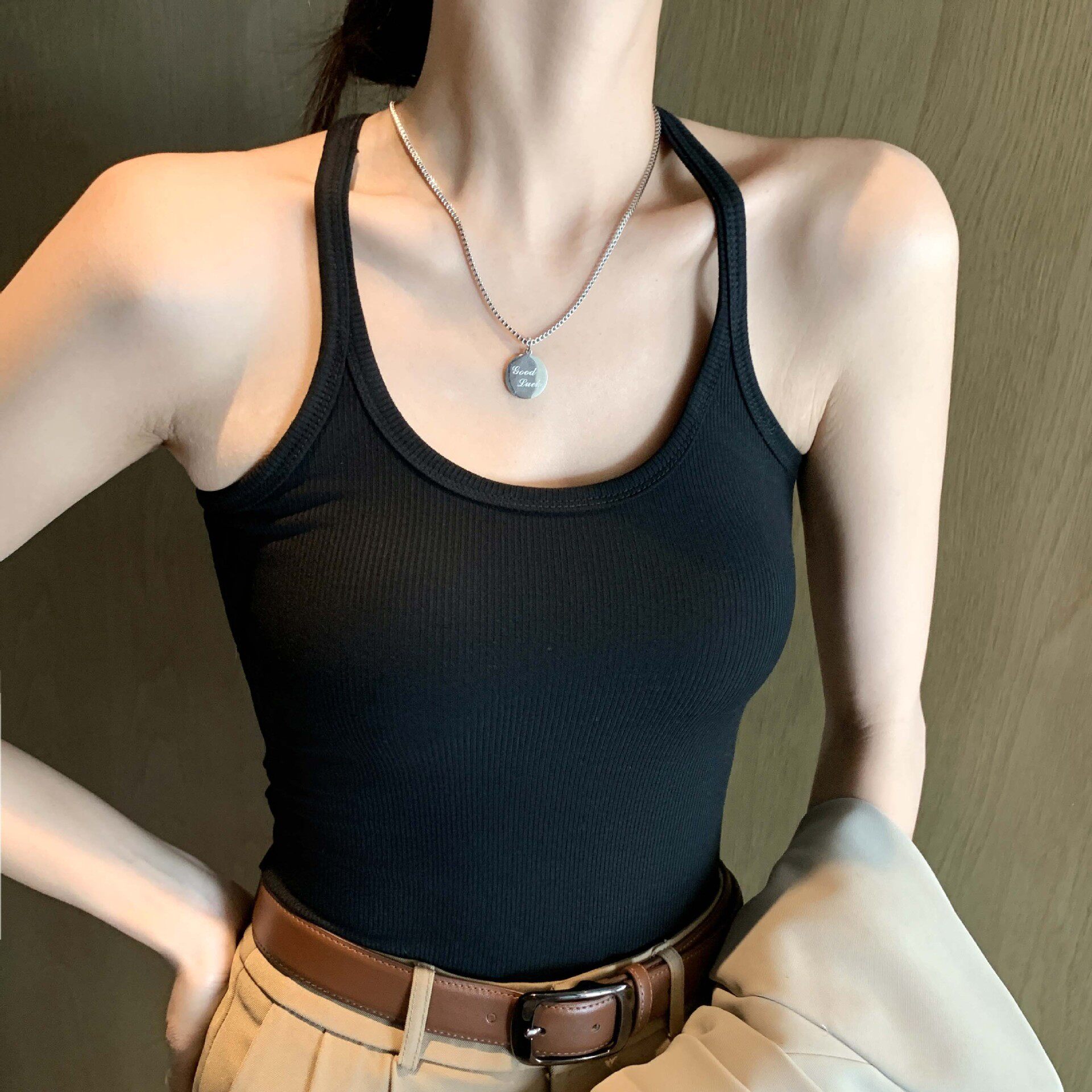 8708纯欲性感背心女小吊带辣妹打底衫夏季内搭美背外穿显瘦上衣服