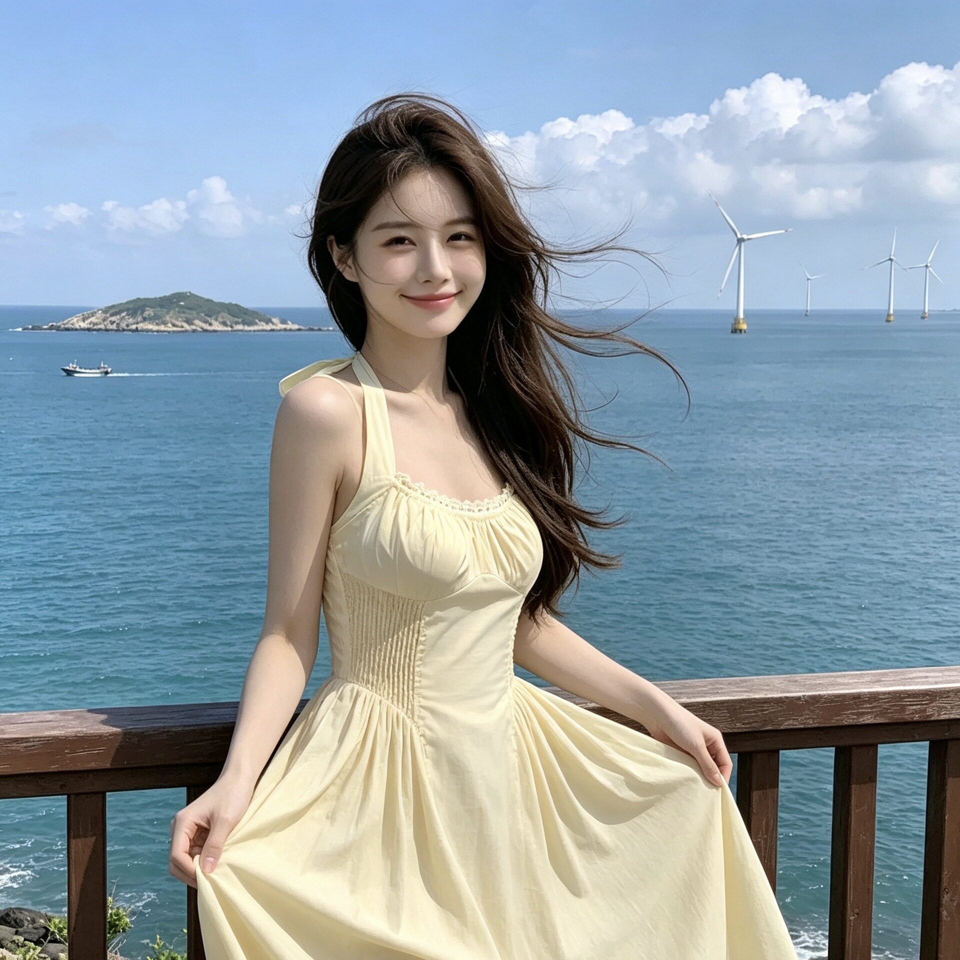 夏季新款法式绑带温柔连衣裙蝴蝶结度假气质无袖收腰显瘦长裙裙子