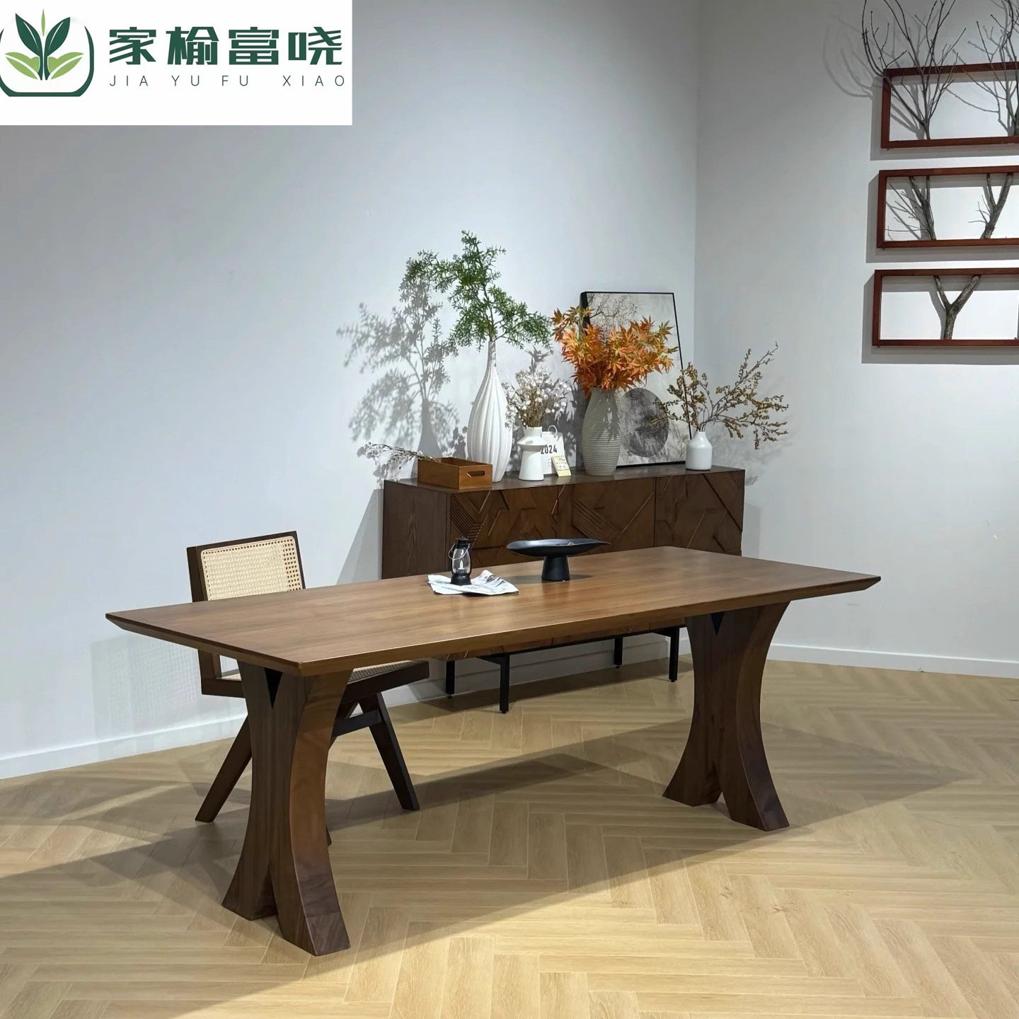 北欧实木中古餐桌长方形原木风长桌家用客厅大板泡茶桌工作台书桌