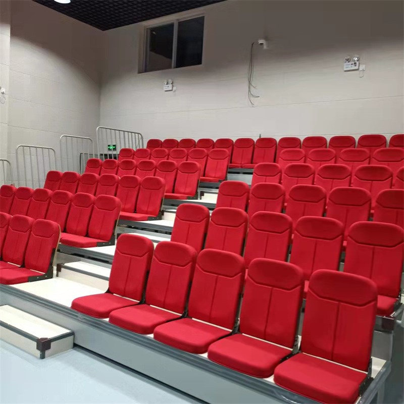 电动伸缩看台椅固定式看台整体移动式看台室内吹塑座椅软包椅