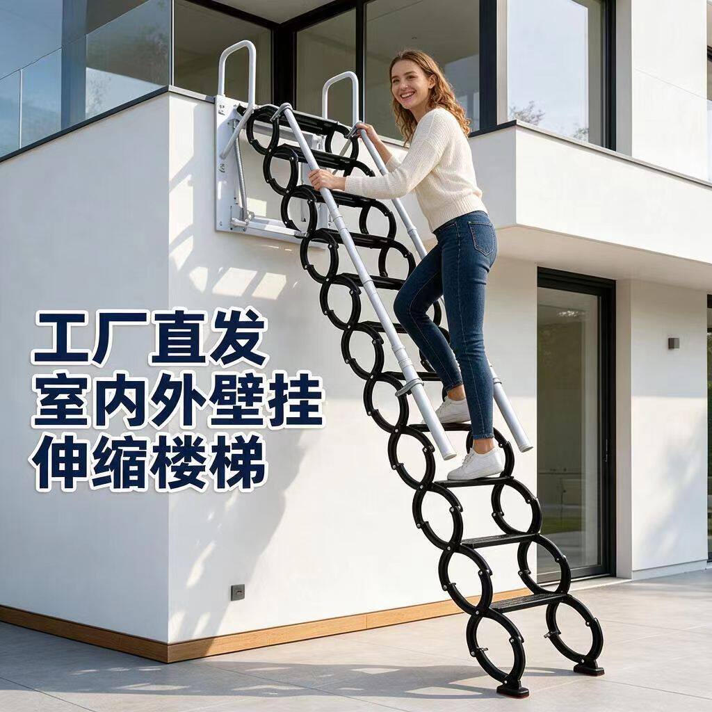 阁楼伸缩楼梯室内别墅升降复式拉伸简易折叠隐形多功能梯子