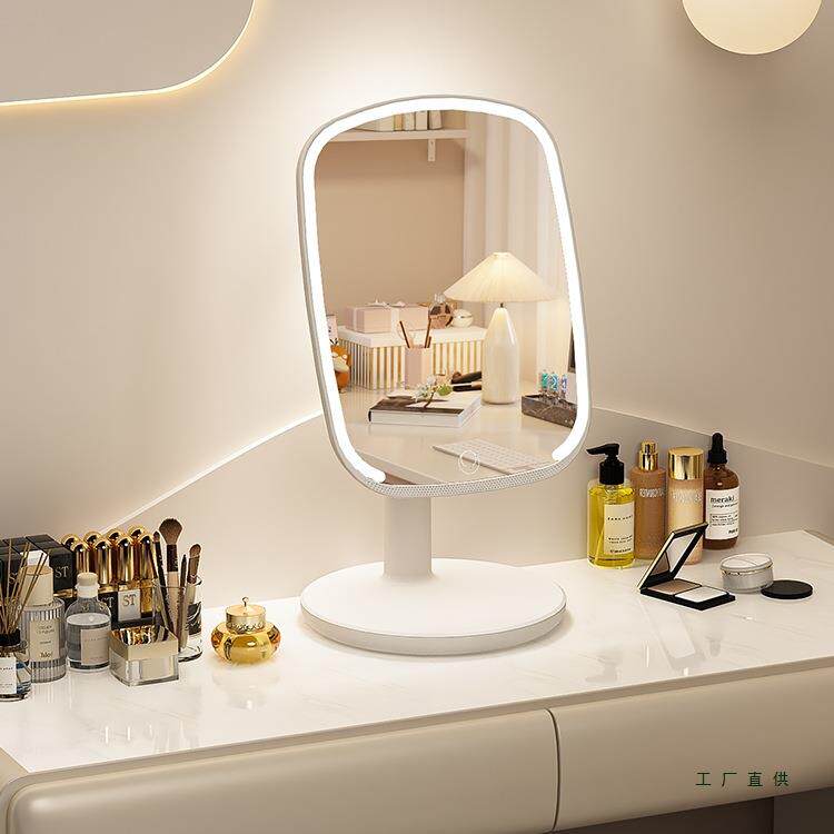 2026新款led镜子化妆镜带灯桌面台式家用学生宿舍办公室美妆补光