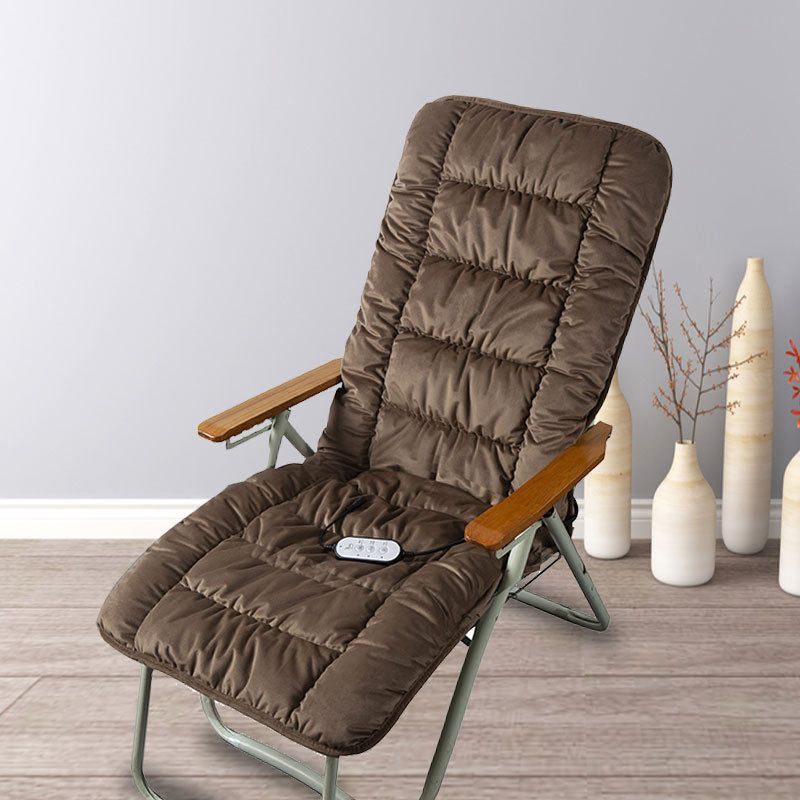 电加热躺椅垫子水晶绒连体椅垫坐垫冬季办公室椅电热垫按摩恒温