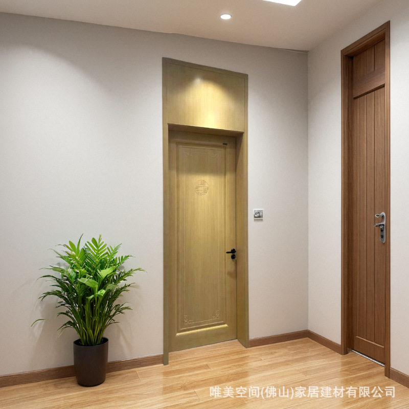 新中式原木色铝合金房门防蛀全铝门海边公寓酒店防腐室内门厂定制