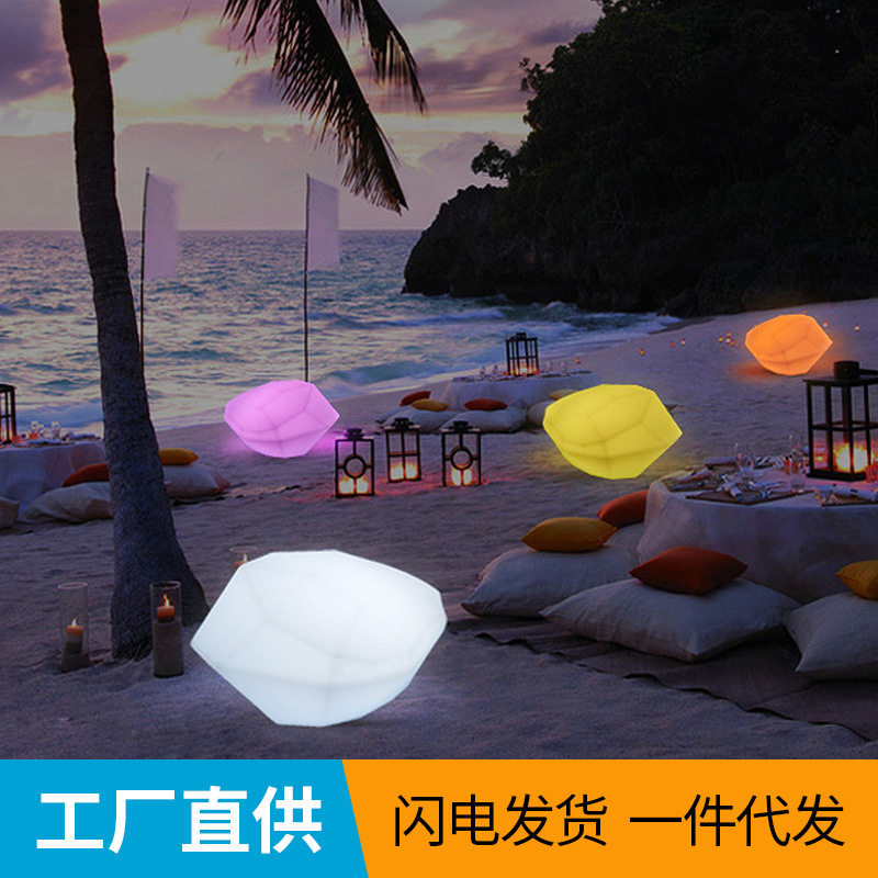 防水草坪灯别墅花园庭院灯地灯太阳能装饰仿真景观石头灯创意设计