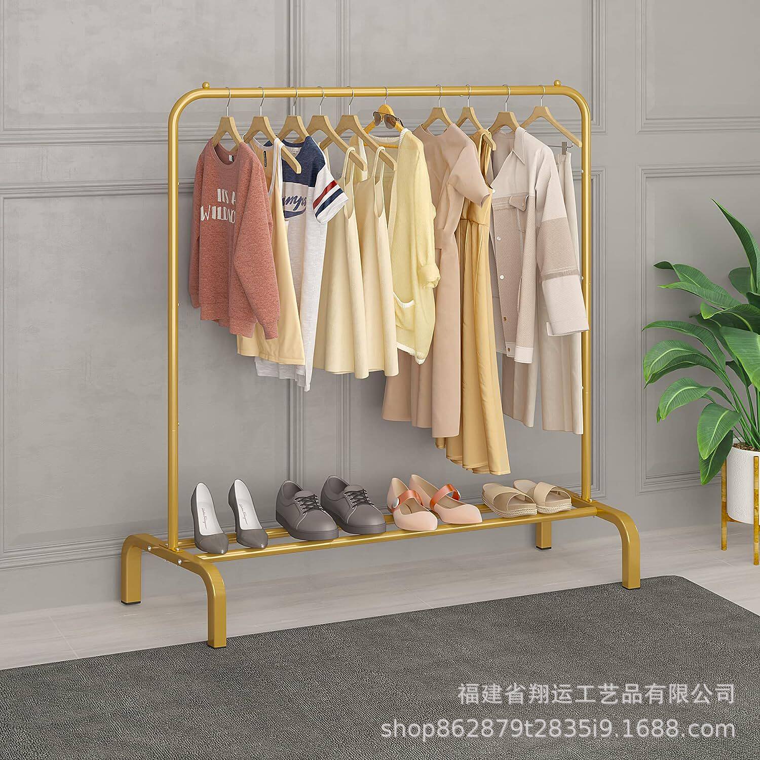 跨境爆款服装展示架简约现代衣帽架铁艺落地衣服陈列架