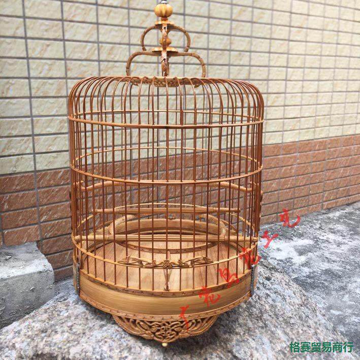 绣眼广笼 五波脚 竹制 清远 金青 黑白 养笼 广式鸟雕花老竹笼子