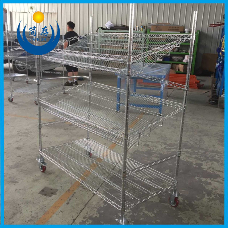 非标定制各种款式镀铬置物架推车料盘架工业层架双峰层架单峰层架