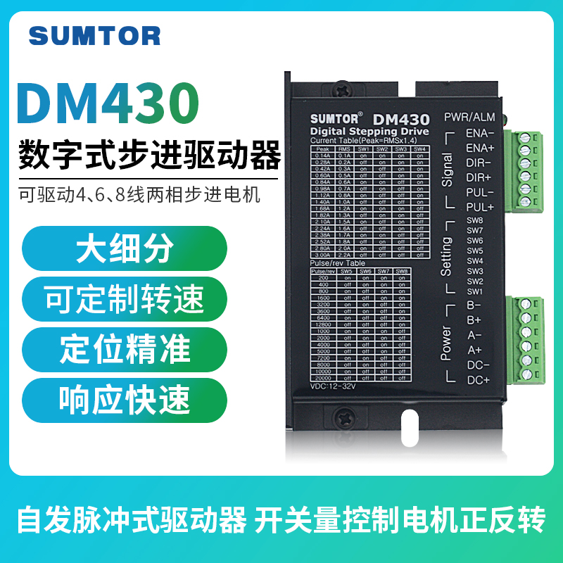28/35/42步进电机DM430/m420b/m415b 128细分24v微型2a步进驱动器