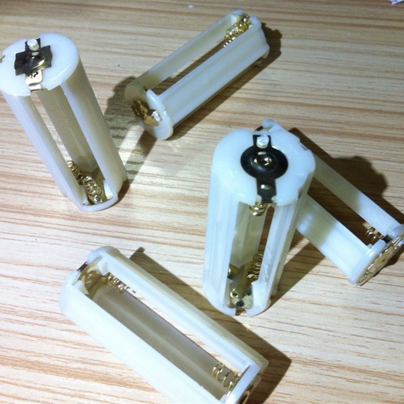 3节7号圆形电池盒 圆形电池盒 3节AAA7号电池座 手电筒专用可伸缩