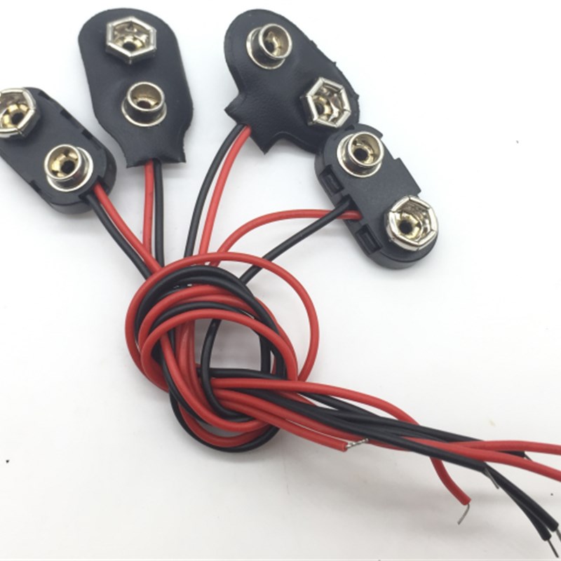 9V電池扣帶引線15cm 9V电池扣子 带引线  T型 I字1型 9V电池盒