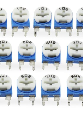 WH06 蓝白电位器104卧式1k/2k/5k/10k/50k/100k/ 可调电阻RM065