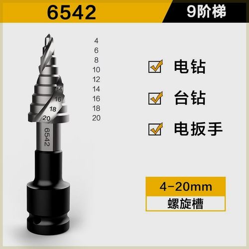 宝塔钻头电动扳手钻头多功能金属铝模板开孔器打孔扩孔塔型阶梯钻