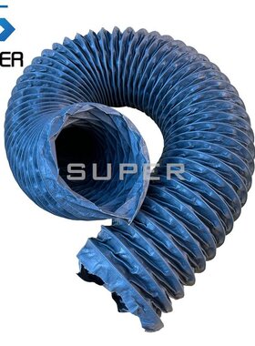 耐高温阻燃灰色伸缩通风管 尼龙帆布风管 螺旋排烟软管道