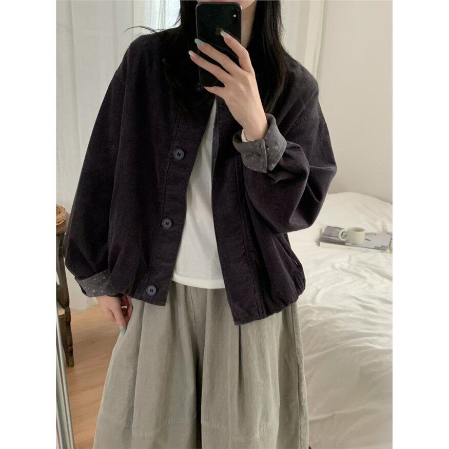 韩系简约休闲风紫色灯芯