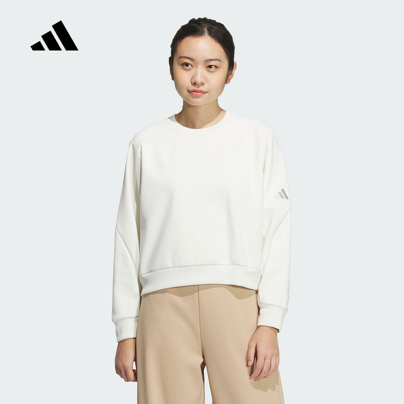 adidas阿迪达斯2025春季新款女卫衣运动休闲宽松圆领套头衫JM8762