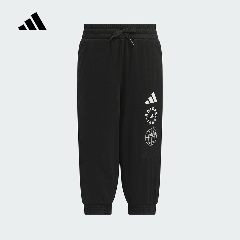 adidas阿迪达斯运动2025夏男小童3/4裤 JL7572