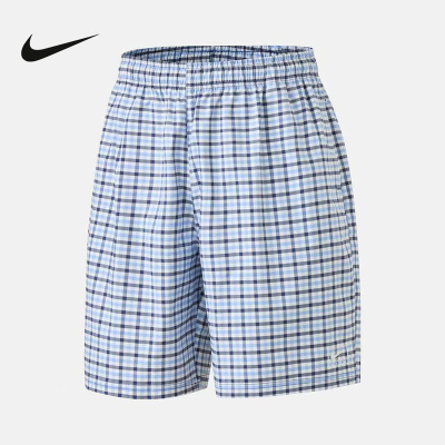 NIKE耐克男短裤夏季新款梭织透气宽松格子纹五分运动裤IR7583-468