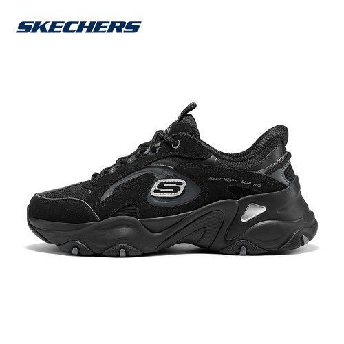 Skechers斯凯奇熊猫鞋女子闪穿鞋厚底轻盈休闲老爹鞋150527/BKCC