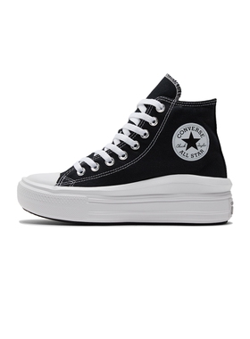Converse匡威女鞋高帮厚底帆布鞋松糕底增高休闲鞋百搭白568498C