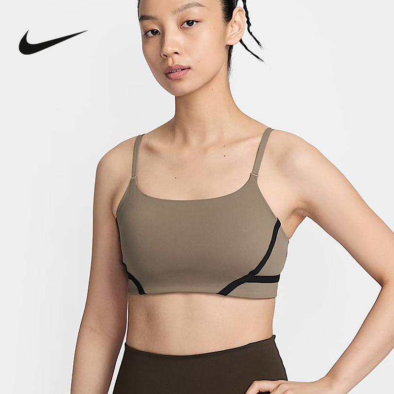 Nike耐克ONE新款女子美背速干低强度支撑衬垫运动内衣 HF5367-233