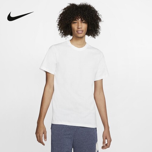 Nike耐克短袖男夏季跑步训练休闲透气圆领白色运动T恤CZ6367-1